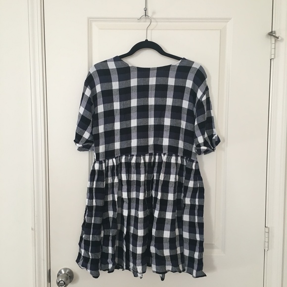 Urban Outfitters Textured Plaid Babydoll Dress - Picture 4 of 7